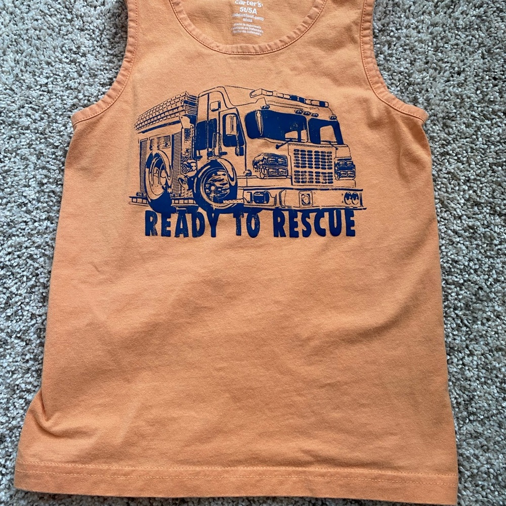 Carter's Orange 'Ready to Rescue' Tank Top
